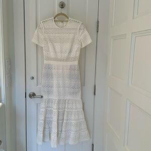 Self-Portrait white lace dress; size 6